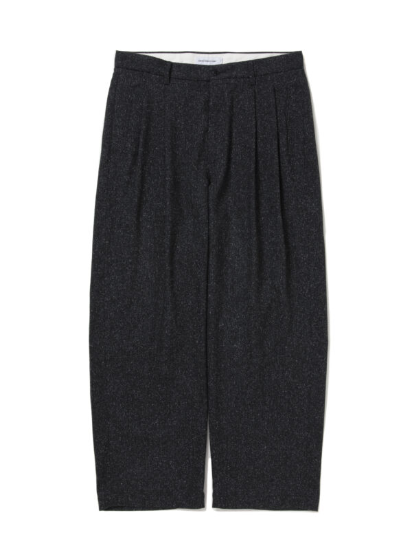 Silk Nep Herringbone 2 Tuck Wide Trousers